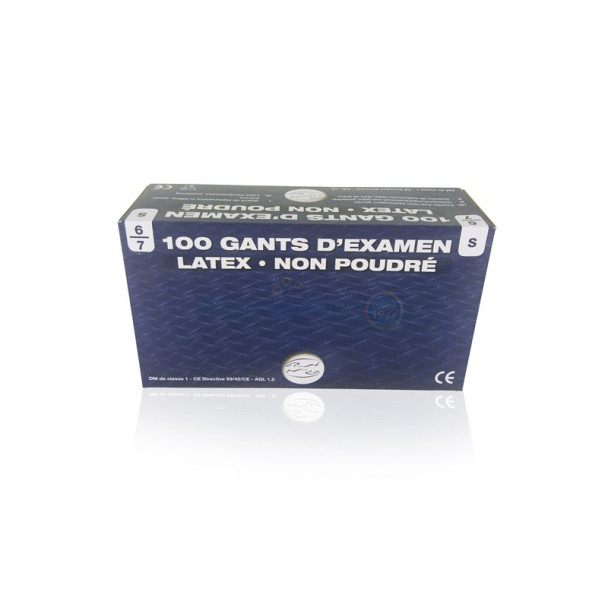 Gants latex Non stériles et non poudrés - Small - 100pc