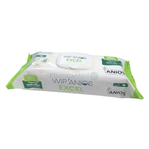 WIP'EXCELL ANIOS lingettes désinfectantes - 50pc