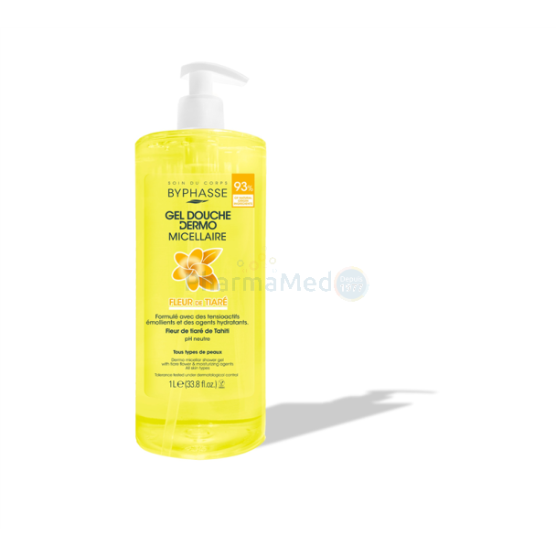 BYPHASSE Gel douche dermo micellaire - Fleur de tiaré 1L