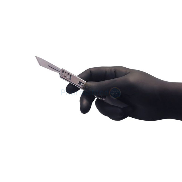 Gant Nitrile EASYCARE noir - non poudrés - XSmall - 100 pcs