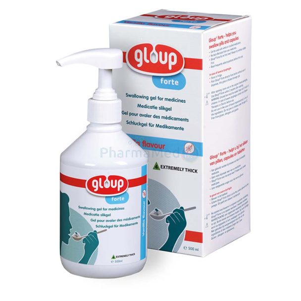 Gloup Forte gel pour avaler les médicaments - Vanille + pompe - 500ml