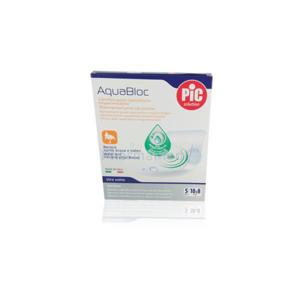 AQUABLOC Pansements transparents post-op ST antibactériens - 10x8cm - 5pc