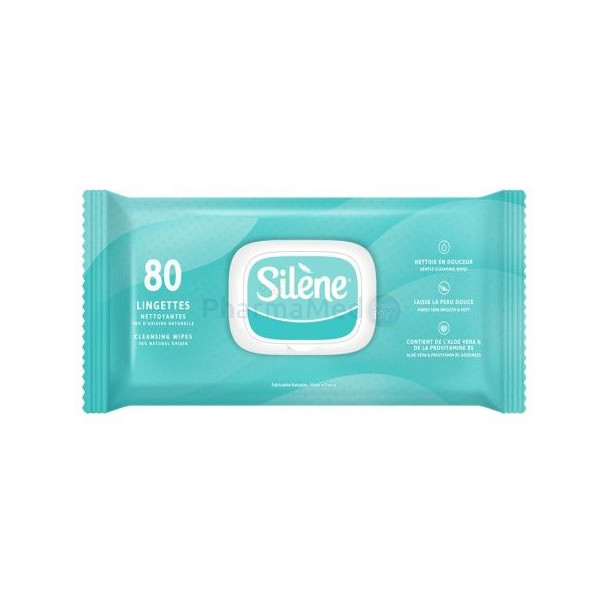 SILENE lingettes Aloé Vera sachet distibuteur - 80pc