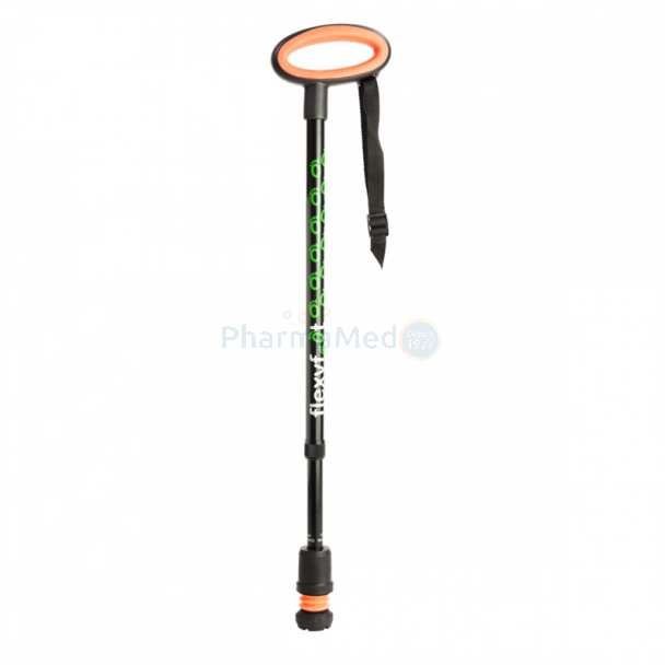 Canne FLEXYFOOT poignée ovale noir - 1pc