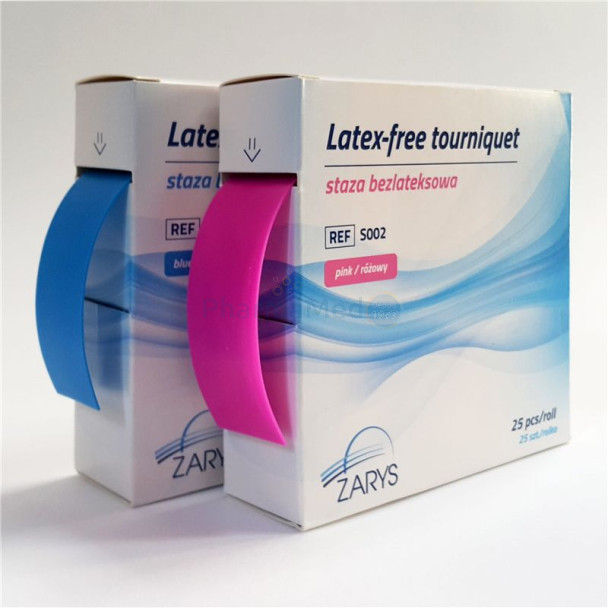 Garrot sans latex 25 x 45cm - rose - 25pc