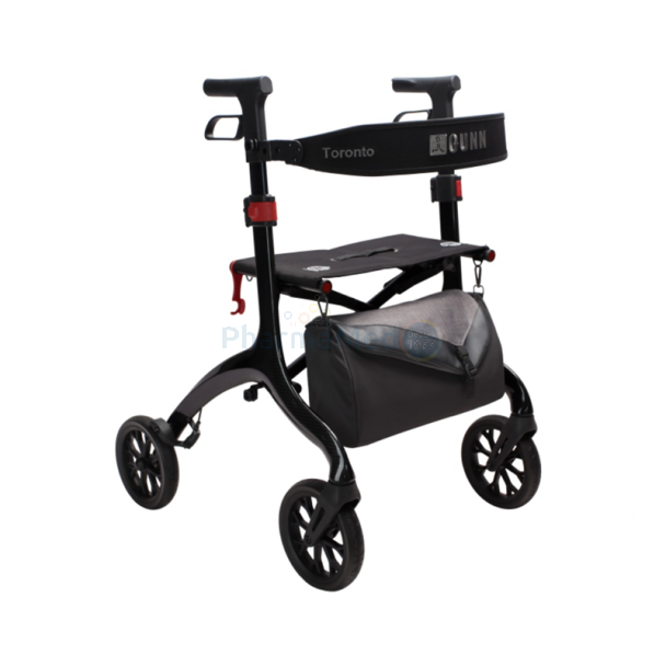 Rollator Toronto Carbon zwart - 4 wielen