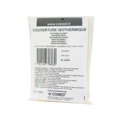 Couverture de survie isothermique 220x140cm - 1pc