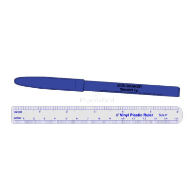 Marqueur chirurgical ALLESET pointe standard + règle -100pc