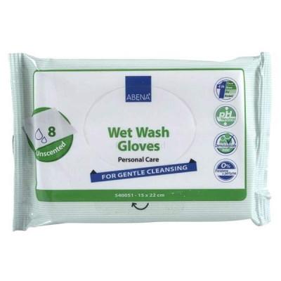 Gant de toilette Jetable Humide ABENA - 8pc