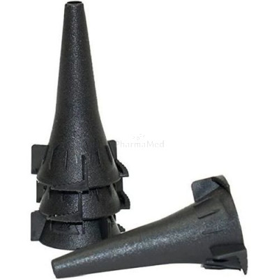 W.A. Spéculums auriculaires jetables noir/850 (25x34pc) - 4.25mm
