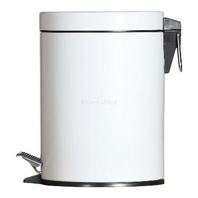 Poubelle à pédale 5L métal blanc - 1pc