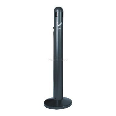 Cendrie tubulairer sur pied gris anthracite epoxy galvanisé