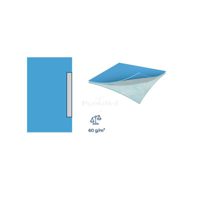 Champ chirurgical 2 plis 150x240cm avec bords adhésifs - 20pc