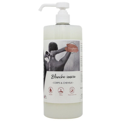 Gel douche Blanche Ivoire corps et cheveux parfum muguet - 1L