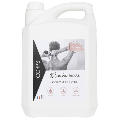 Gel douche Blanche Ivoire corps et cheveux parfum muguet - 5L