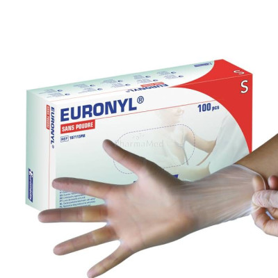 Gants vinyl EURONYL sans poudre S - 100 pc