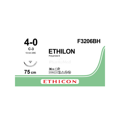 ETHILON 4/0 M-1.5 C-3 F3206BH 75cm Noir - 36fils