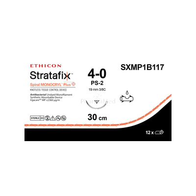 STRATAFIX Monocryl+ SXMP1B117 4/0 PS/2 19mm 30cm - 12fils