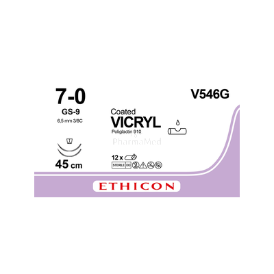 Vicryl USP7-0 V546G 2xGS-9 45cm - 12 fils