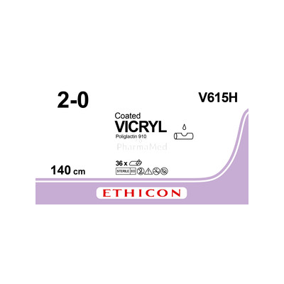 VICRYL 2/0  Coated V615H 140cm - 12draden