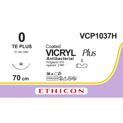 VICRYL PLUS 0 VCP1037H TE 70cm - 36fils