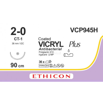 VICRYL PLUS 2/0 VCP945H CT-1 90cm - 36fils