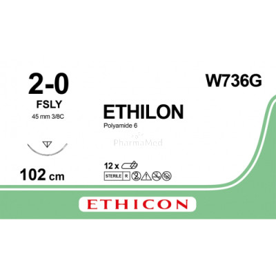 ETHILON 2/0 W736G FSLY 102cm - 12fils
