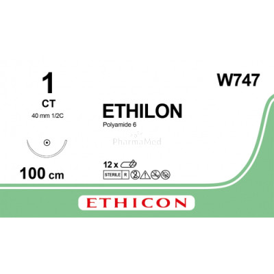 ETHILON W747 CT 1 100cm - 12fils