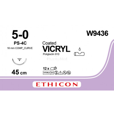 VICRYL 5/0 Coated W9436 PS-4C 45cm - 12draden