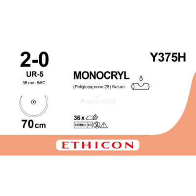 MONOCRYL 2/0 Y375H UR-5 2/0 70cm - 36fils