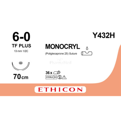 MONOCRYL 6/0 Y432H TF Plus 70cm - 36fils