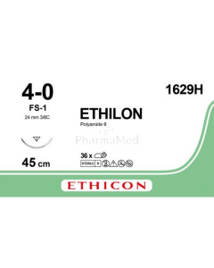 ETHILON 4/0 1629H FS-1 M1.5 45cm Noir - 36fils