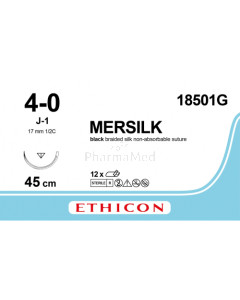MERSILK 4/0 18501G J-1 45cm - 12fils