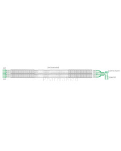 Circuit respi 22mmx2m avec raccord coudé et prise luer lock - 70pc
