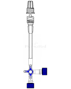 Prolongateur 100cm + robinet 3 voies - 1pc