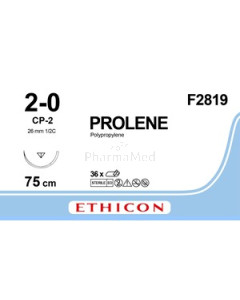 PROLENE USP2/0 F2819 CP-2 75cm Bleu - 36fils