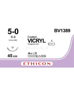 VICRYL 5/0 BV1389 C3 13mm 3/8 45cm M1 - 36fils