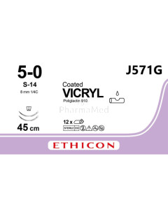 VICRYL 5/0 Coated J571G S-14 45cm - 12draden