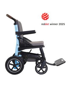 Fauteuil roulant pliant KMINA PRO bleu - petites roues