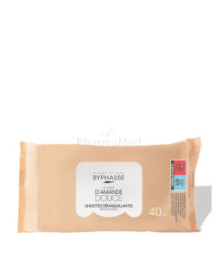 BYPHASSE Lingettes démaquillantes à l'huile d'amande pour peaux sensibles - 40pcs