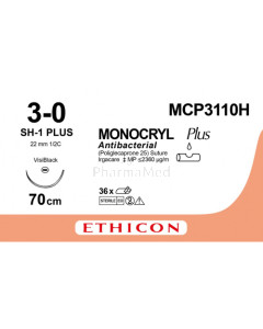 MONOCRYL 3/0 Plus MCP3110H SH-1 70cm - 36fils