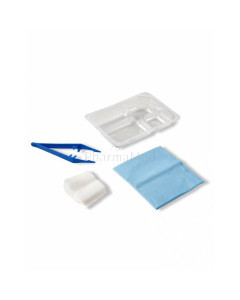 Set à pansements HEKA - N°1 - 5 compresses / 1 pince / 1 champs - 100 sets