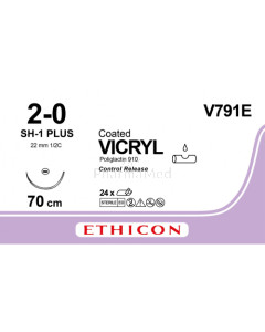 VICRYL 2/0 Coated V791E SH-1 Plus 70cm - 24draden