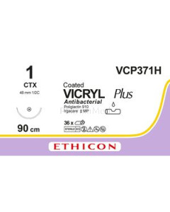 VICRYL PLUS 1 VCP371H CTX 90cm - 36fils