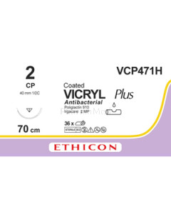 ETHICON VICRYL PLUS VCP471H CT VIO USP 2, 70cm, stérile, 36 fils