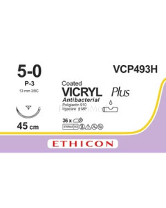 VICRYL 5/0 VCP493H Coated Und P-3 45cm - 36fils