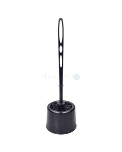 Brosse toilette avec support noir - 1pc