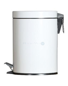 Poubelle à pédale 5L métal blanc - 1pc