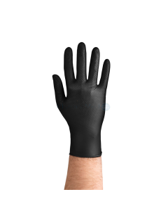 Gants nitriles GRIPZZLY texturés diamand noir Small - 50pc