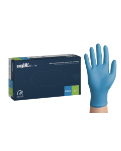 Gants nitrile Easycare bleu sans poudre - Large - 100pc
